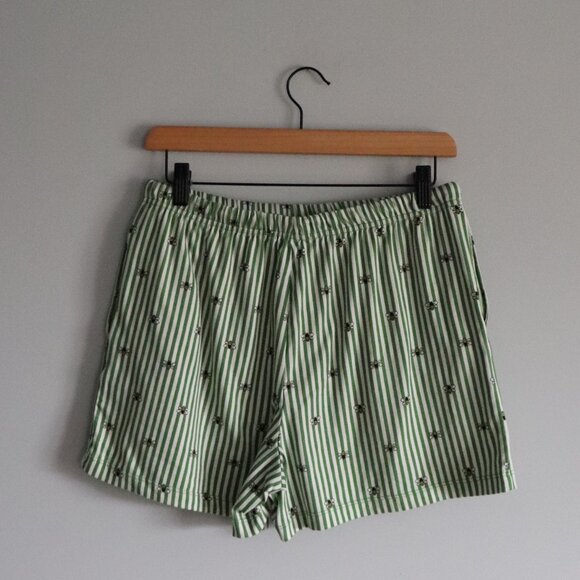 Kate Spade Womens Green Sz M Striped Animal Print 2-Piece Sleepwear Pyjama Set - Picture 11 of 14